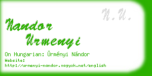nandor urmenyi business card